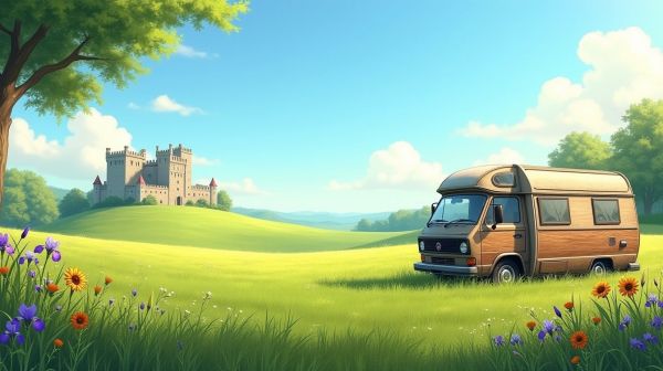 Venez camper près du château de Castelnau en Dordogne