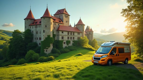 Venez camper près du château de Castelnau en Dordogne